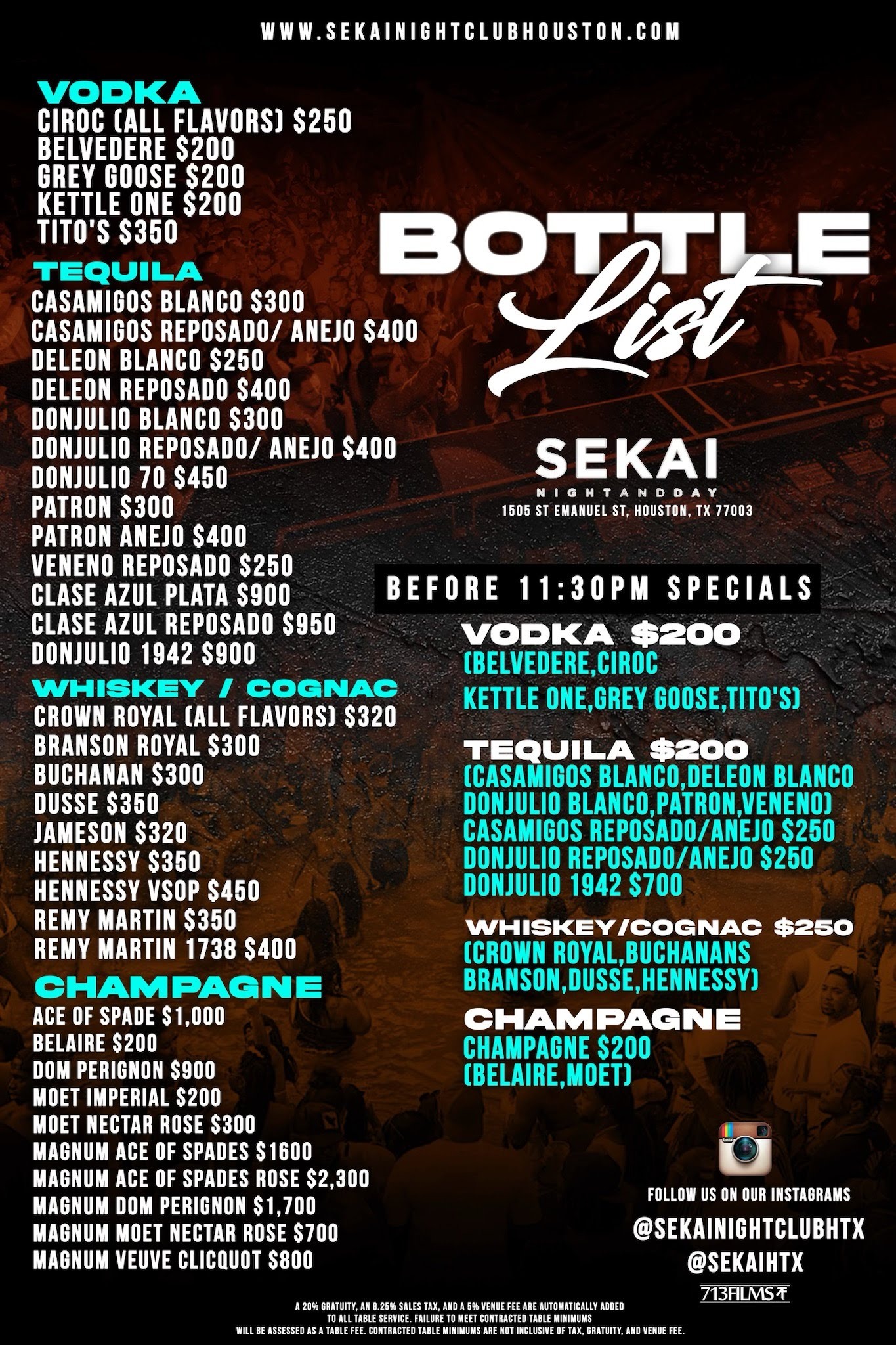 SEKAI Bottle List - OCT 2023